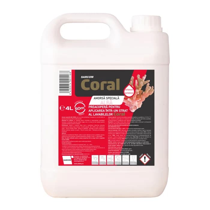 Amorsa perete Coral, interior / exterior, 4 L
