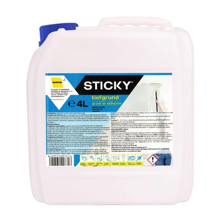 Amorsa perete Sticky Tiefgrund, interior / exterior, 10 L