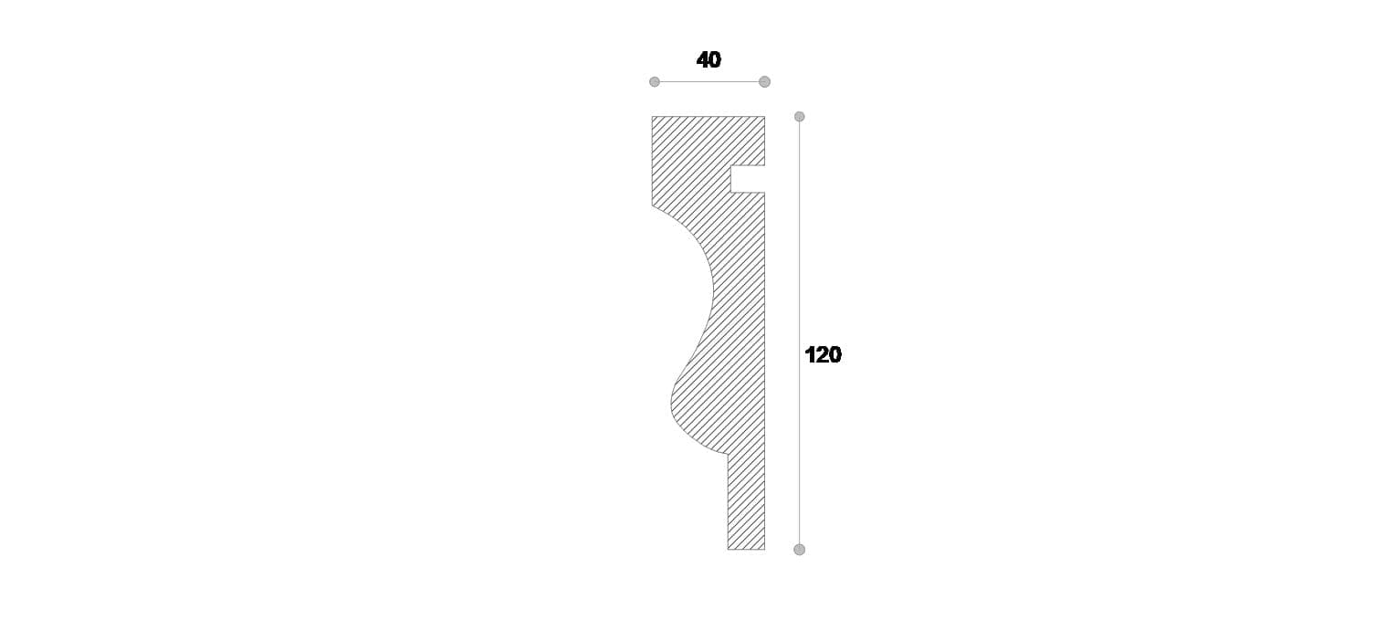 Ancadrament decorativ fereastra #REZISTENT Ada107 120X40X1250 — imagine 2