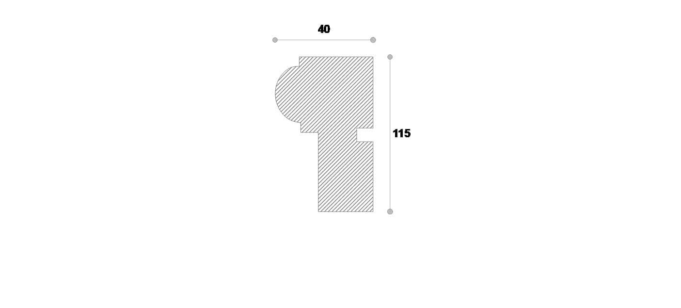 Ancadrament decorativ fereastra #REZISTENT Ada110 90X55X2000 — imagine 2