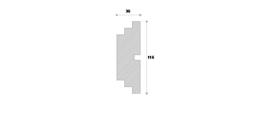 Ancadrament decorativ fereastra #REZISTENT Ada113 110X35X2000 — imagine 2
