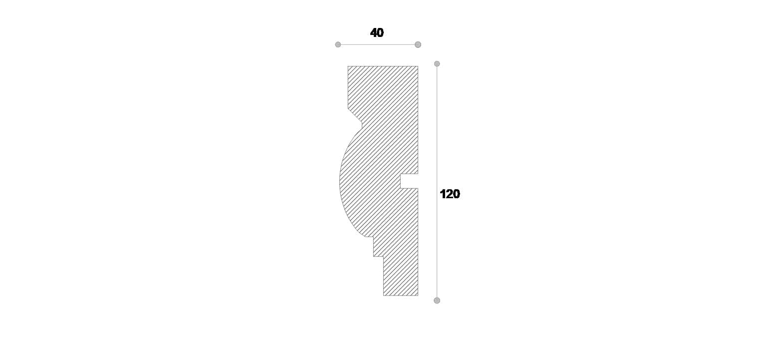Ancadrament decorativ fereastra #REZISTENT Ada118 120X40X1250 — imagine 2