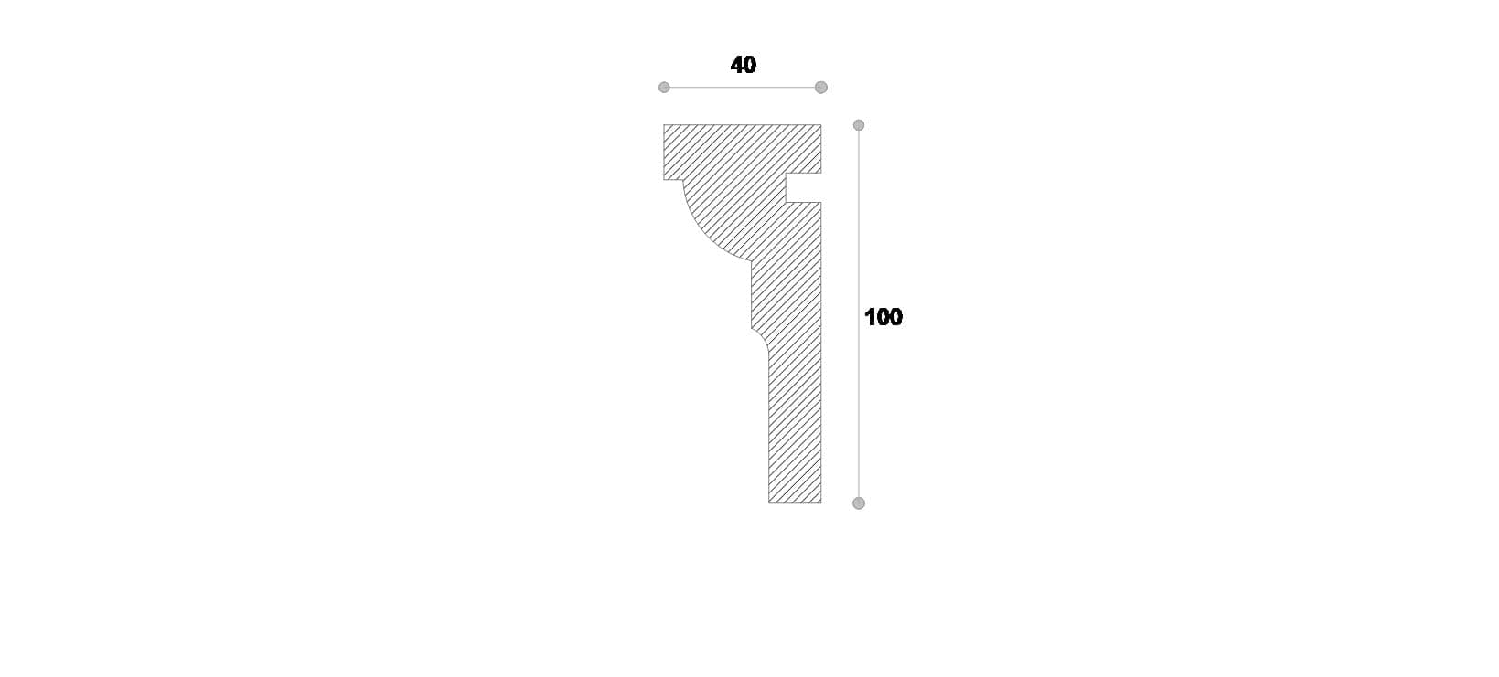 Ancadrament decorativ fereastra #REZISTENT Ada120 100X40X2000 — imagine 2