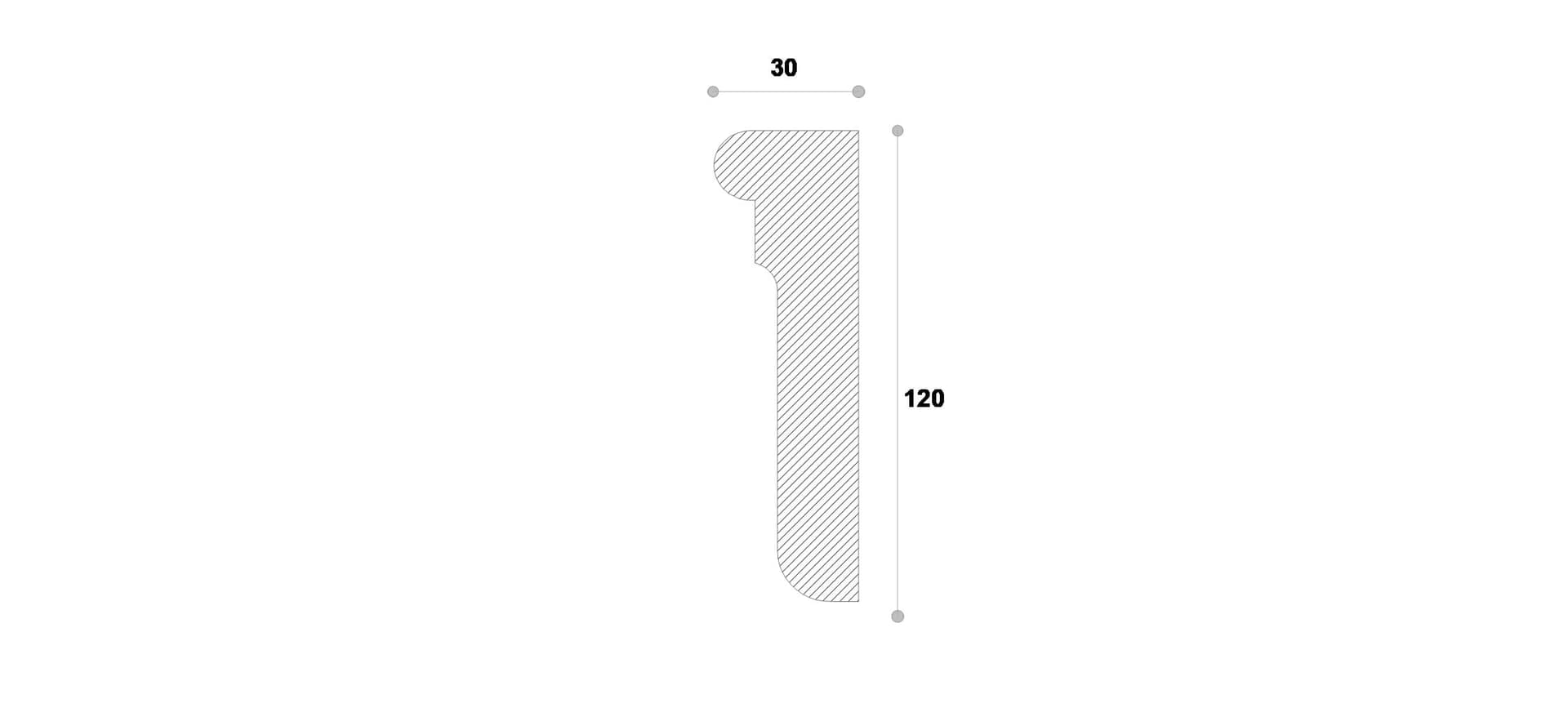 Ancadrament decorativ fereastra #REZISTENT Ada128 120X30X2000 — imagine 2