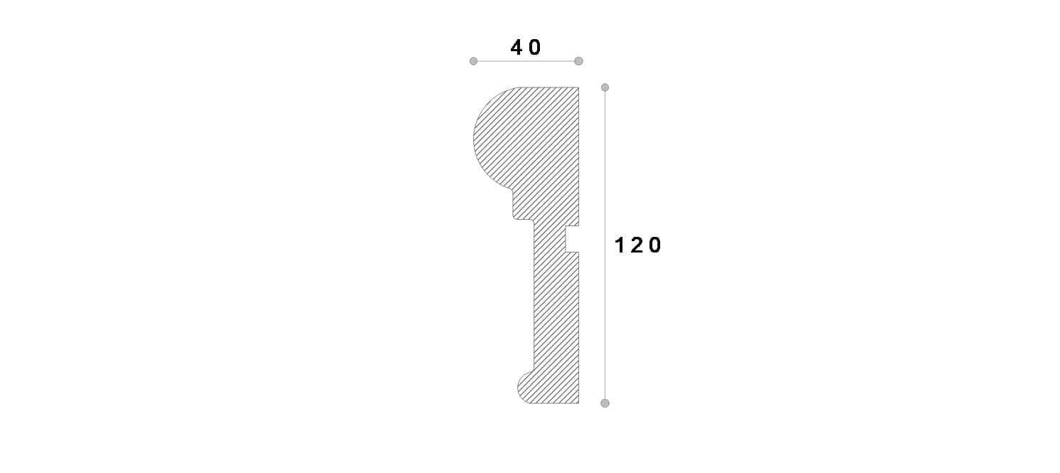 Ancadrament decorativ fereastra #REZISTENT Ada186 120X40X2000 — imagine 2
