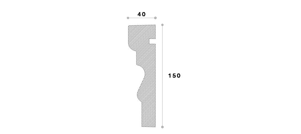 Ancadrament decorativ fereastra #REZISTENT Adma11 150X40X2000 — imagine 2