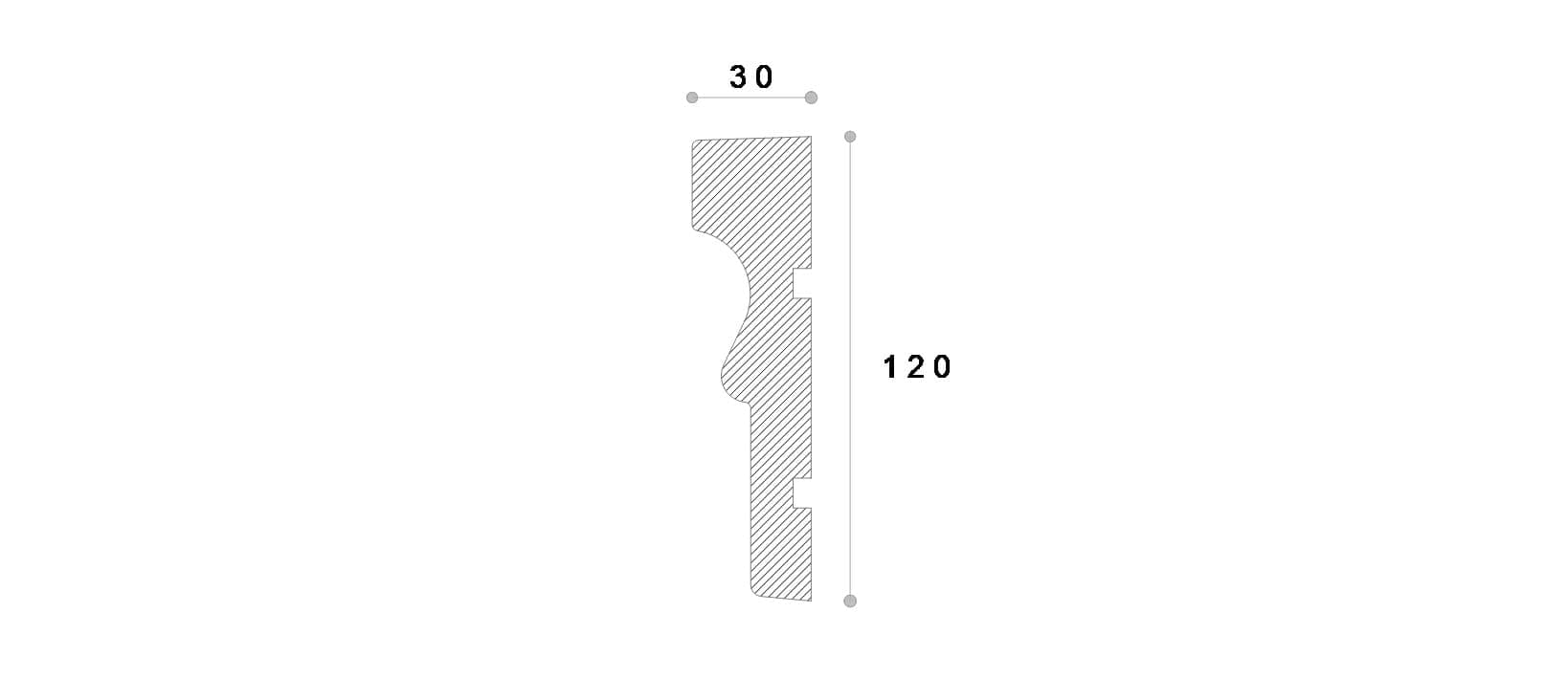 Ancadrament decorativ fereastra #REZISTENT Adma12 120X30X2000 — imagine 2