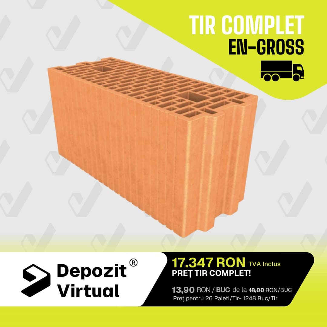 ANGRO Cărămidă POROTHERM 20 N+F 500 x 200 x 238 mm