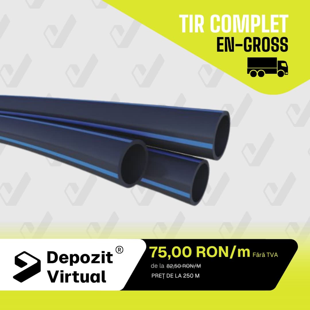 ANGRO Țeavă irigații Tub D280 PE100 PN6 SDR26 ECOSAM
