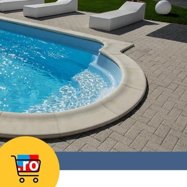 Borduri pentru piscina cu textura Travertin 50x32x3 cm — imagine 2