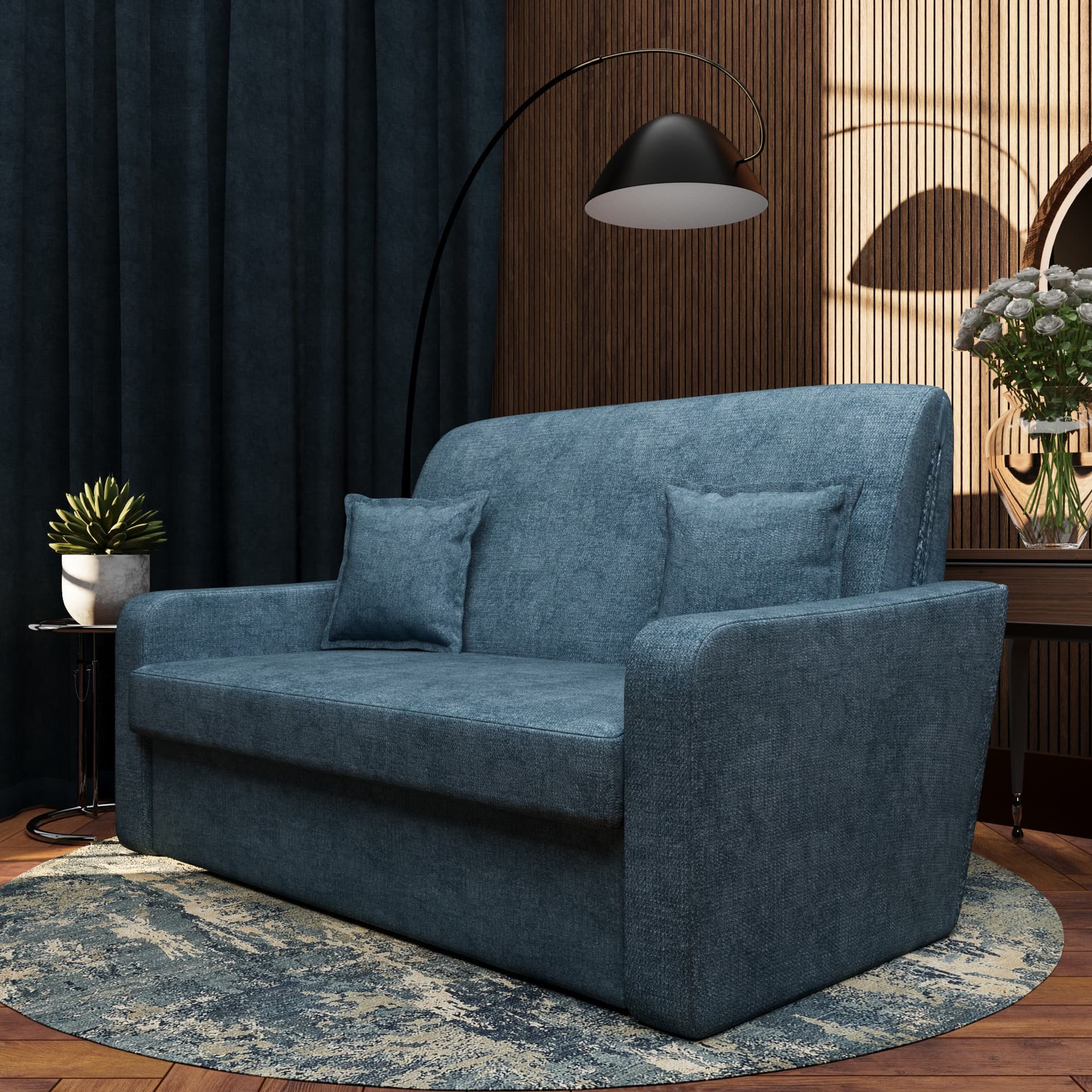 Canapea 2 locuri MONTE C17 Albastru Denim — imagine 4