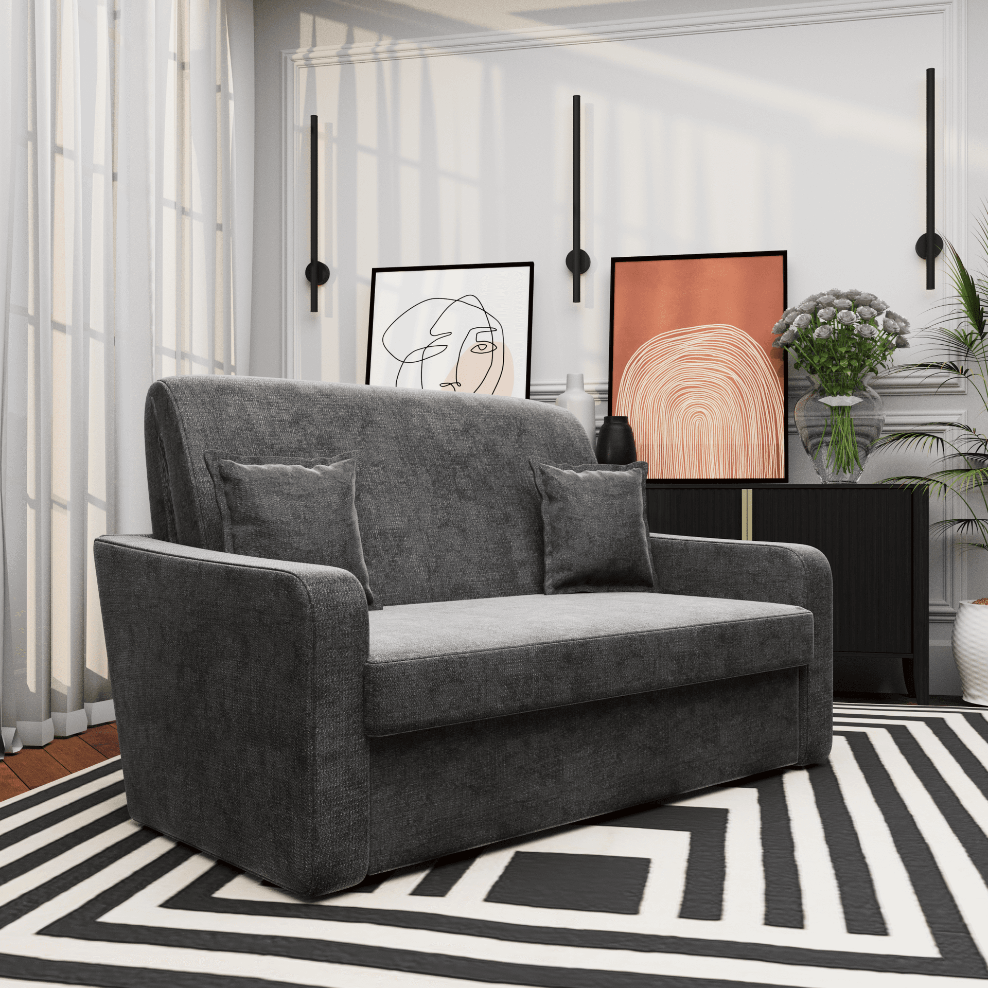 Canapea 2 locuri MONTE C25 Antracit — imagine 4