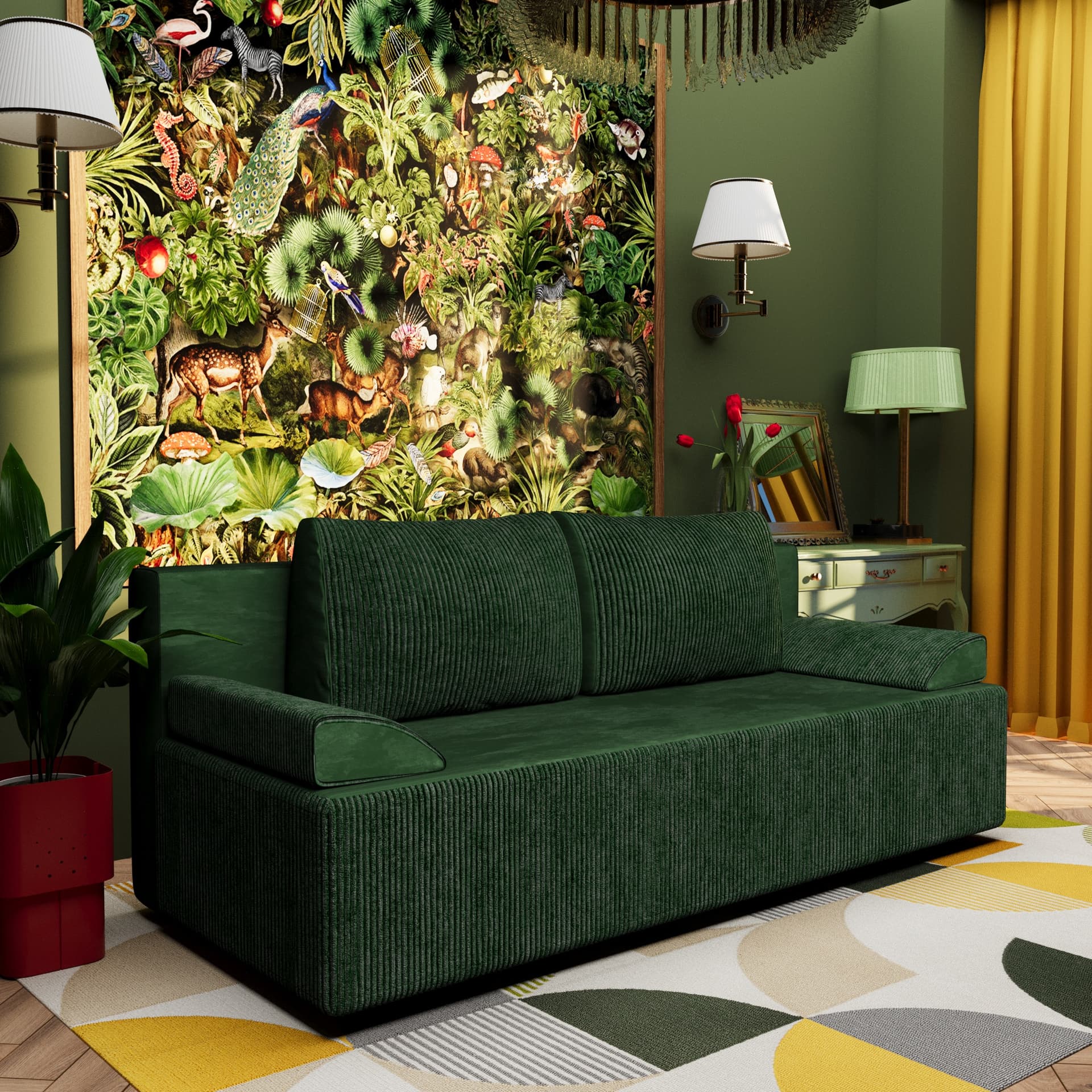 Canapea 3 Locuri DESIRE Z11/T28 Verde — imagine 4