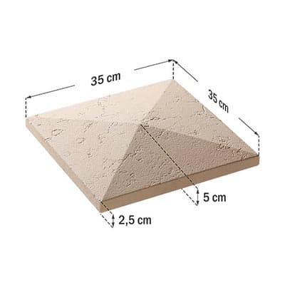 Capac stalp gard Roma 35x35x5 cm
