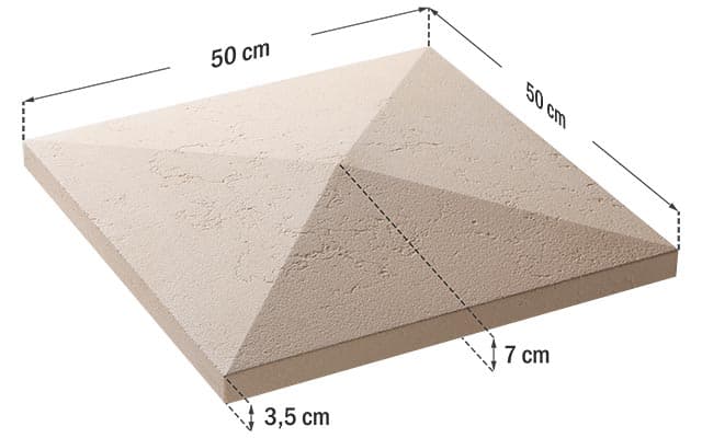 Capac stalp gard Roma 50x50x7 cm