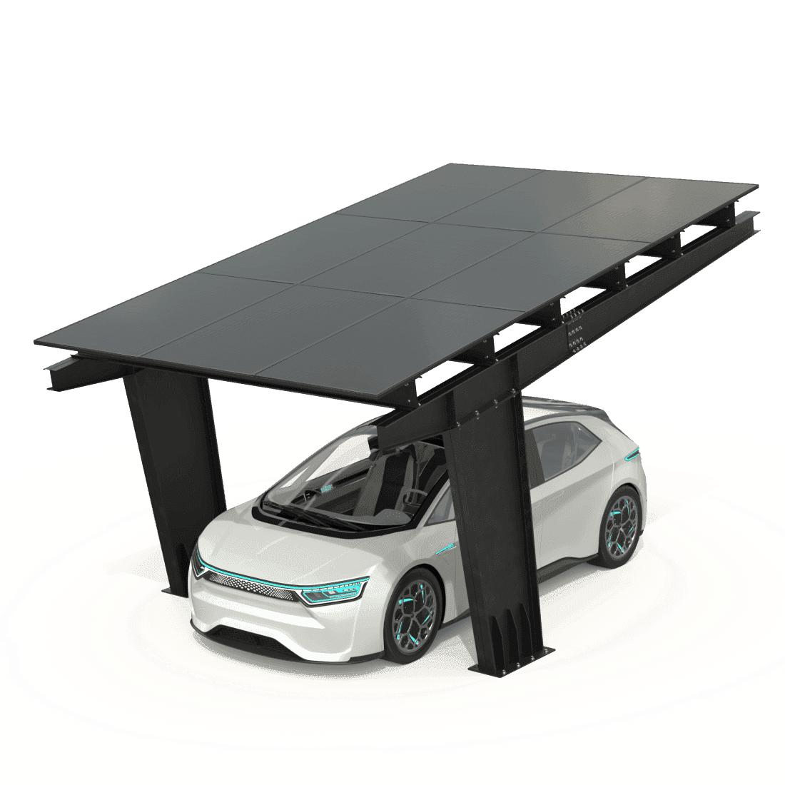 Carport cu panouri fotovoltaice MODEL01, 1 loc