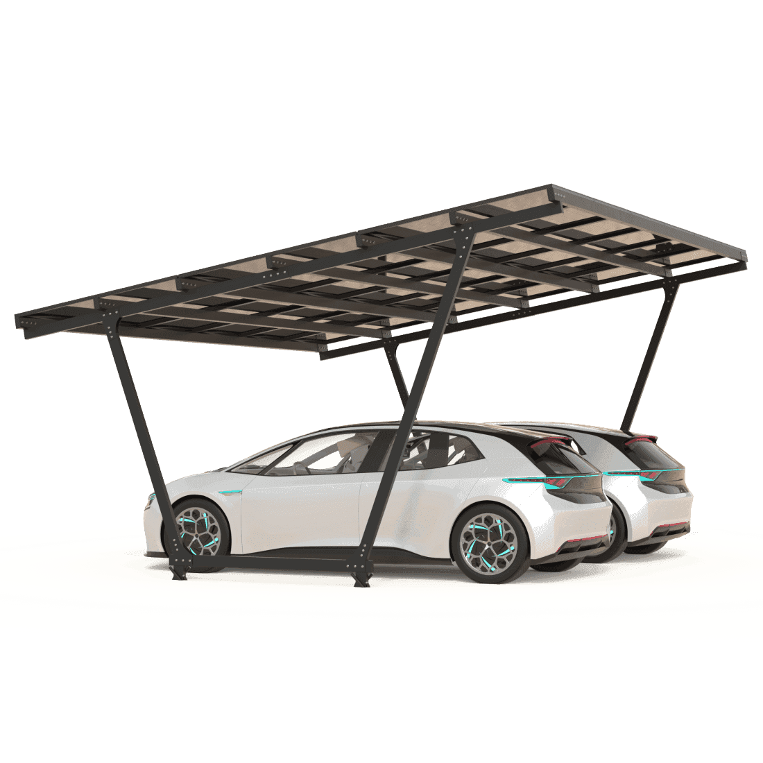 Carport cu panouri fotovoltaice MODEL02, 2 locuri — imagine 2