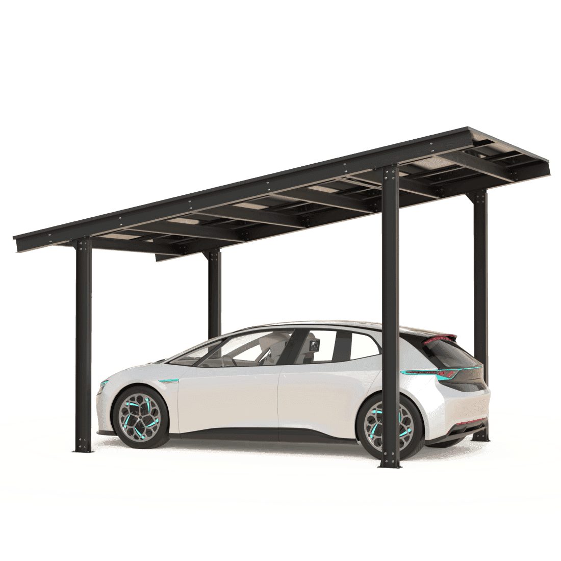 Carport cu panouri fotovoltaice MODEL05, 1 loc — imagine 2
