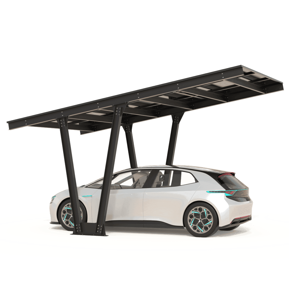 Carport cu panouri fotovoltaice MODEL06, 1 loc — imagine 2