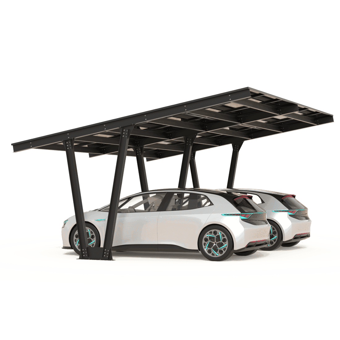 Carport cu panouri fotovoltaice MODEL06, 2 locuri — imagine 2