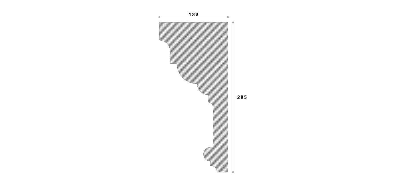 Cornisa decorativa exterior #REZISTENT Adc110 285X130X2000 — imagine 2