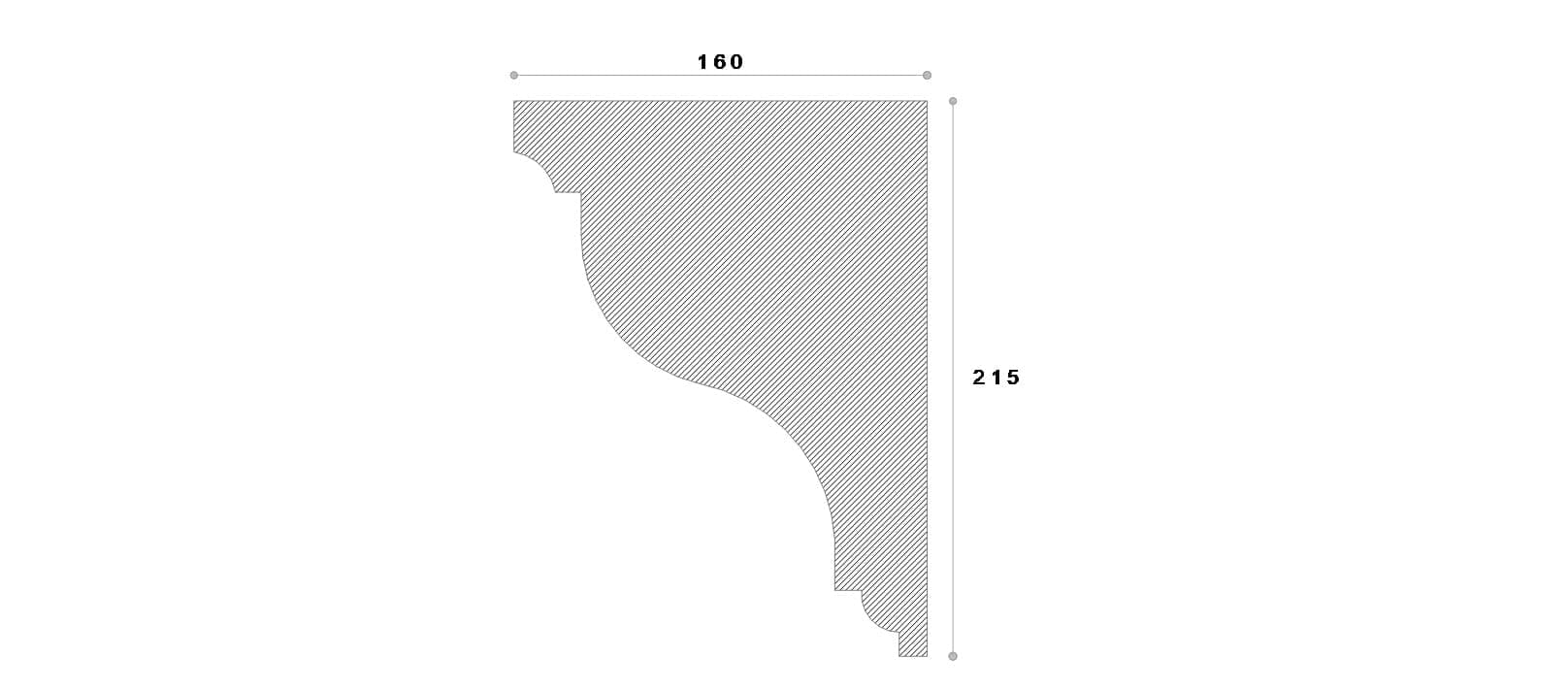 Cornisa decorativa exterior #REZISTENT Adc111 215X160X2000 — imagine 2