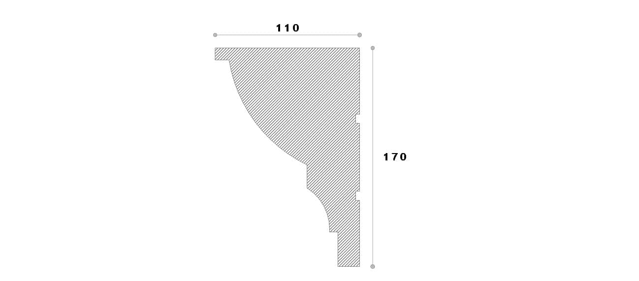 Cornisa decorativa exterior #REZISTENT Adc113 170X110X2000 — imagine 2