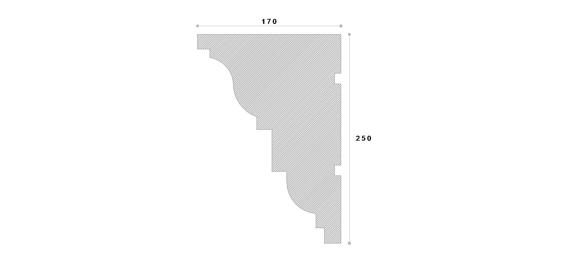 Cornisa decorativa exterior #REZISTENT Adc114 250X170X2000 — imagine 2