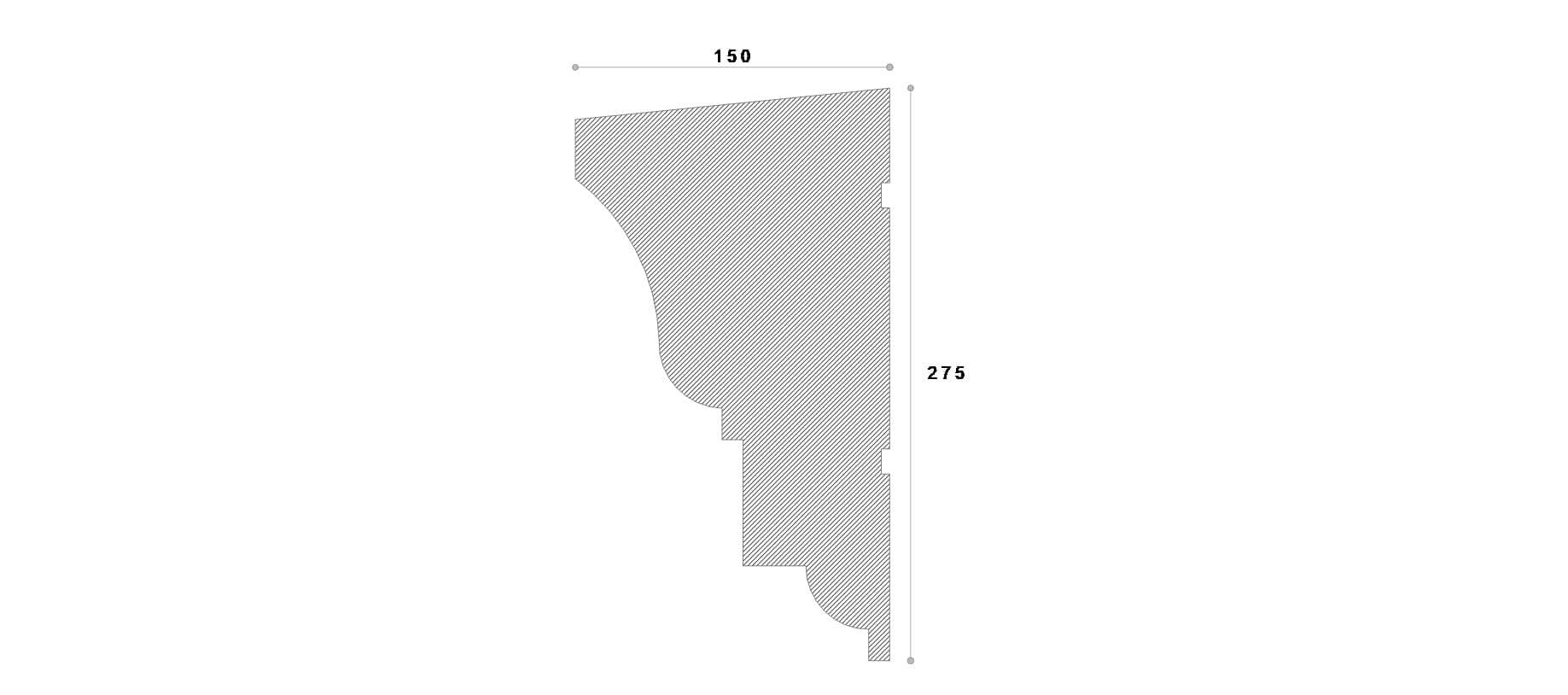 Cornisa decorativa exterior #REZISTENT Adc118 275X150X2000 — imagine 2