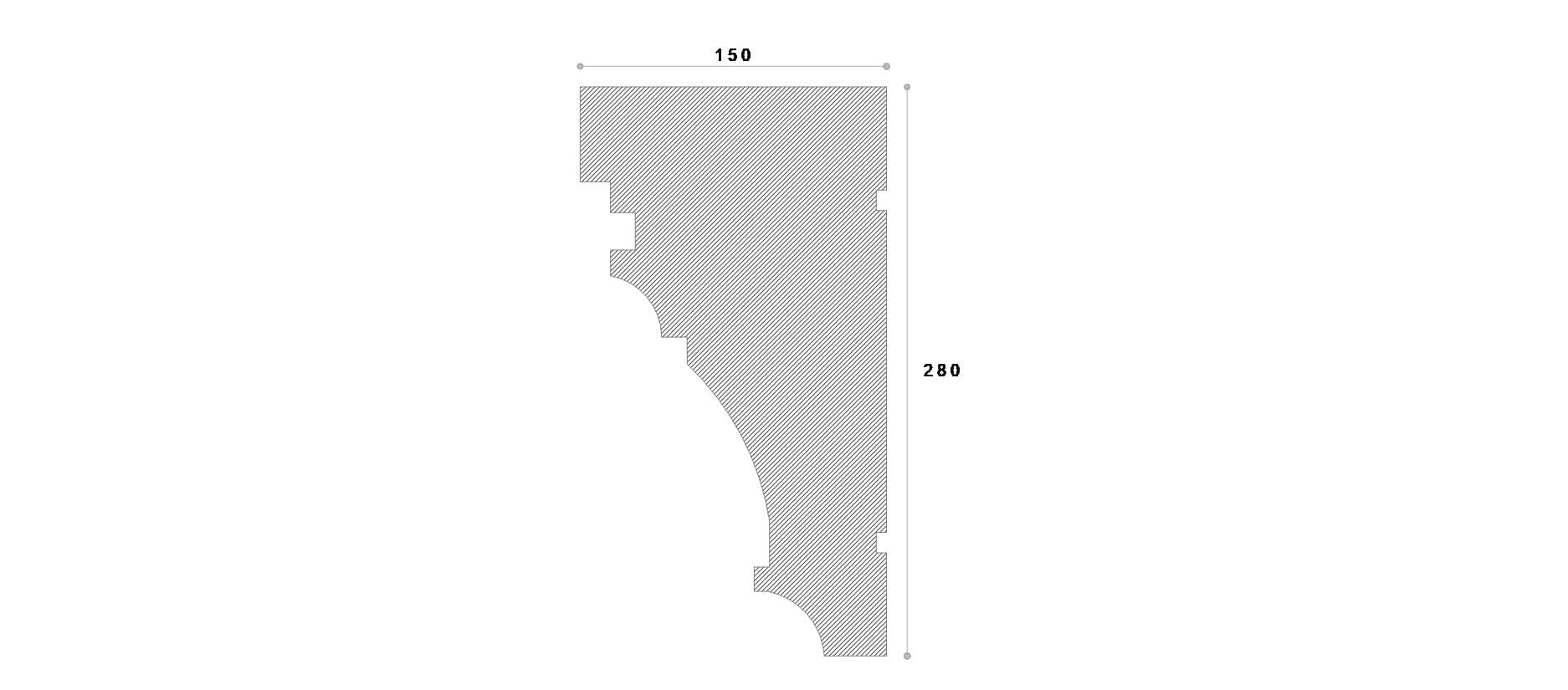 Cornisa decorativa exterior #REZISTENT Adc137 280X150X2000 — imagine 2