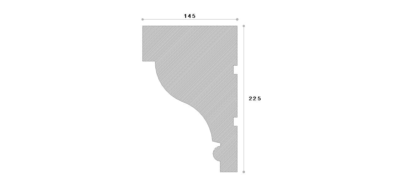 Cornisa decorativa exterior #REZISTENT Adc140 225X145X2000 — imagine 2