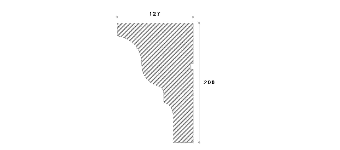 Cornisa decorativa exterior #REZISTENT Adc158 200X127X2000 — imagine 2