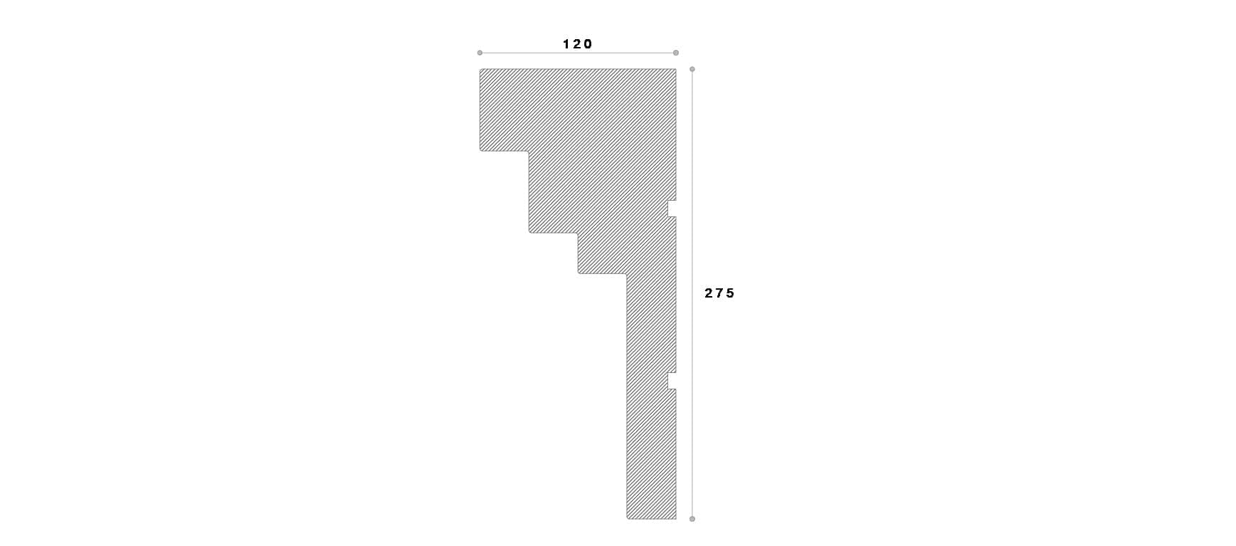 Cornisa decorativa exterior #REZISTENT Adc165 275X120X2000 — imagine 2
