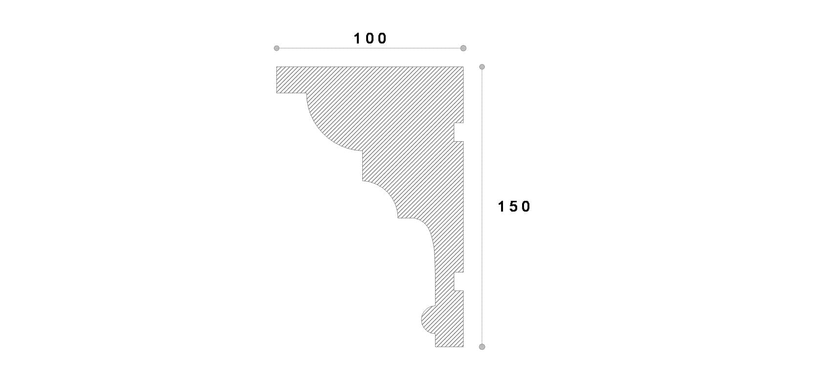 Cornisa decorativa exterior #REZISTENT Adc168 150X100X2000 — imagine 2