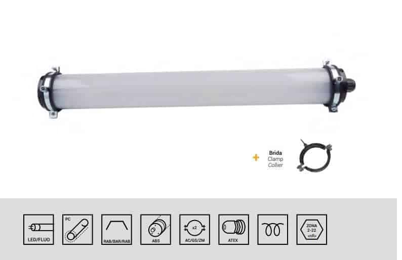 Corp de Iluminat Aparent Tubular LED 40W 4000K IP68 — imagine 3
