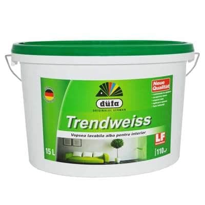 Vopsea lavabila interior Dufa Trendweiss 15L Disponibil si in ambalaj de 7,5L