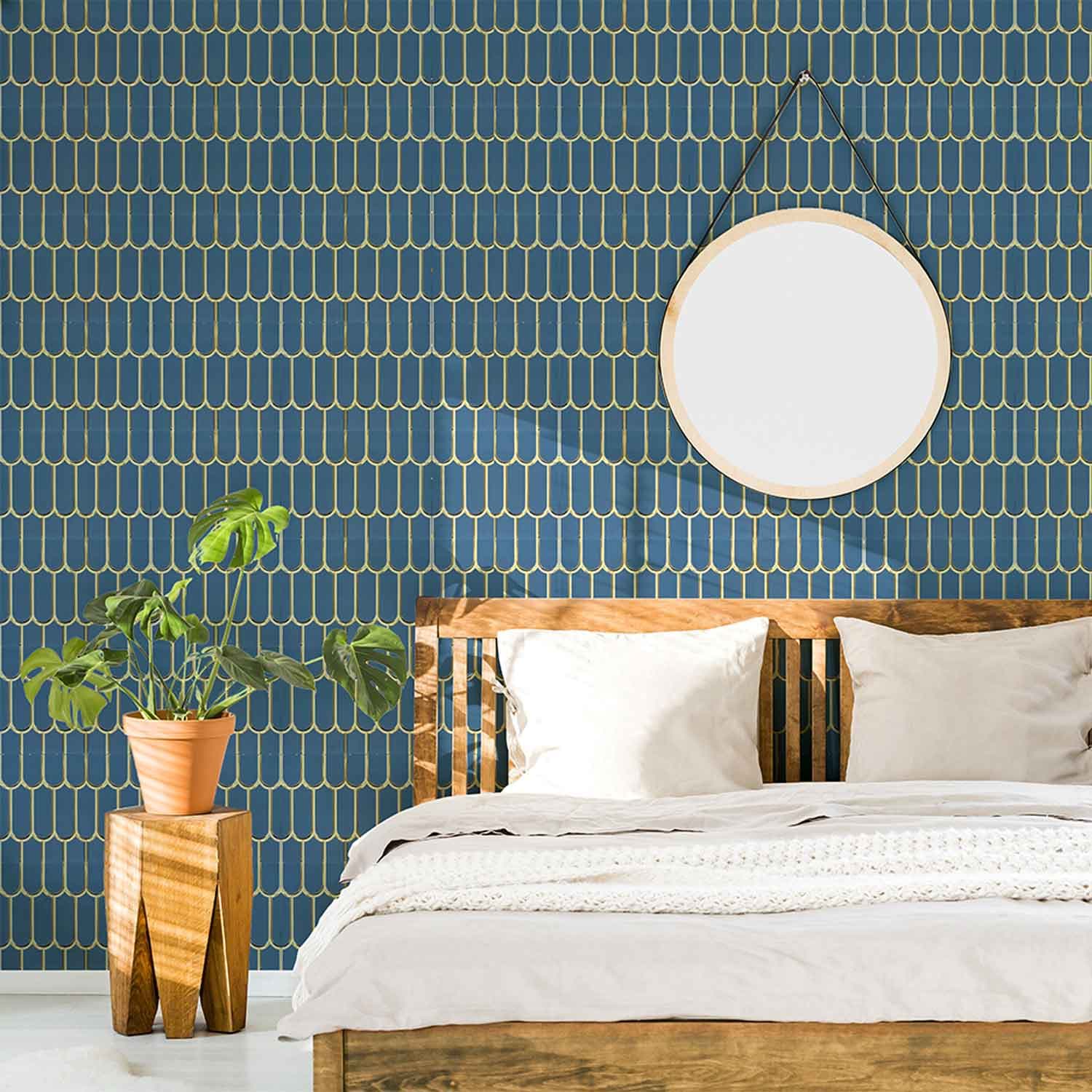 Faianta Blue Metallic Scales Decor, 30×60 cm — imagine 2