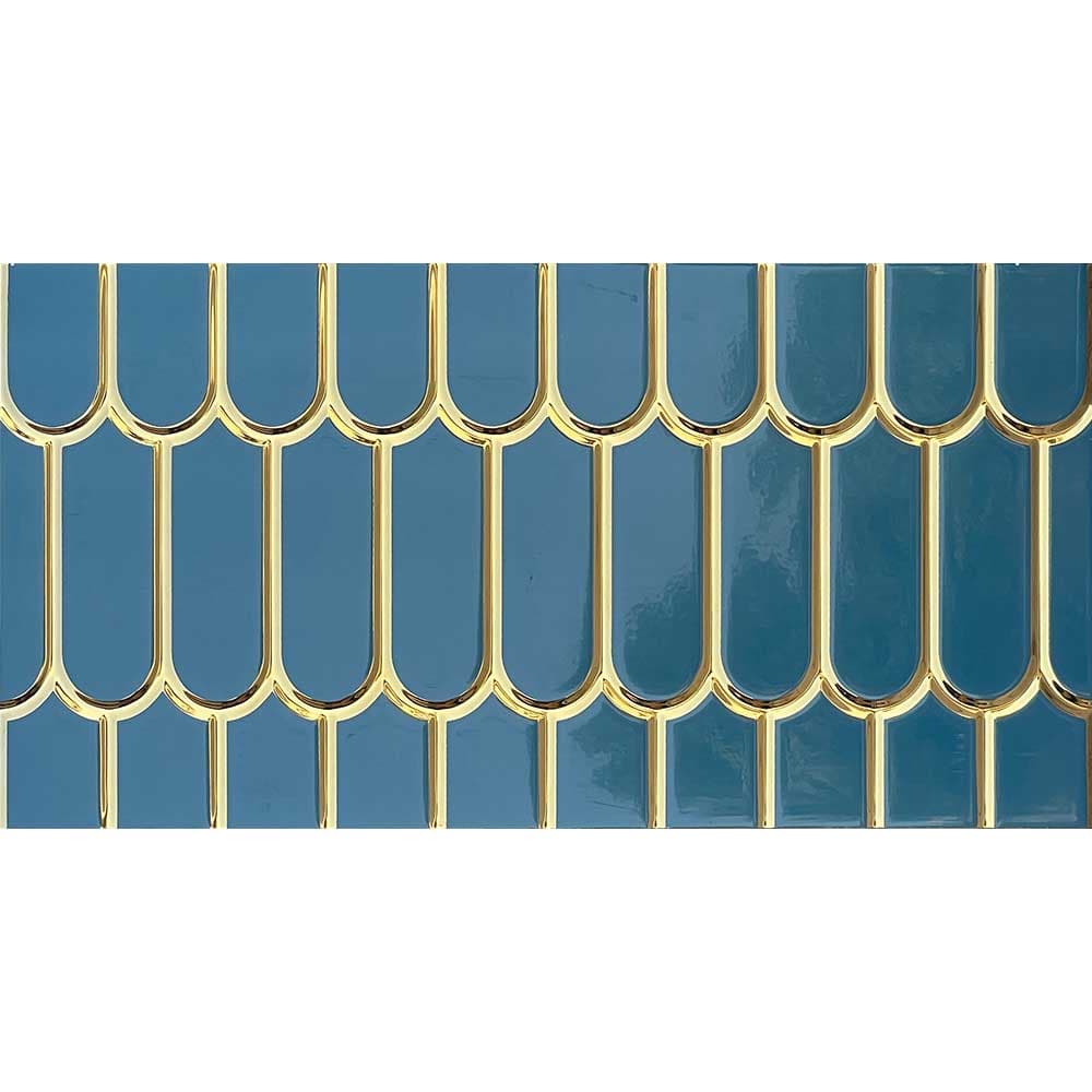 Faianta Blue Metallic Scales Decor, 30×60 cm