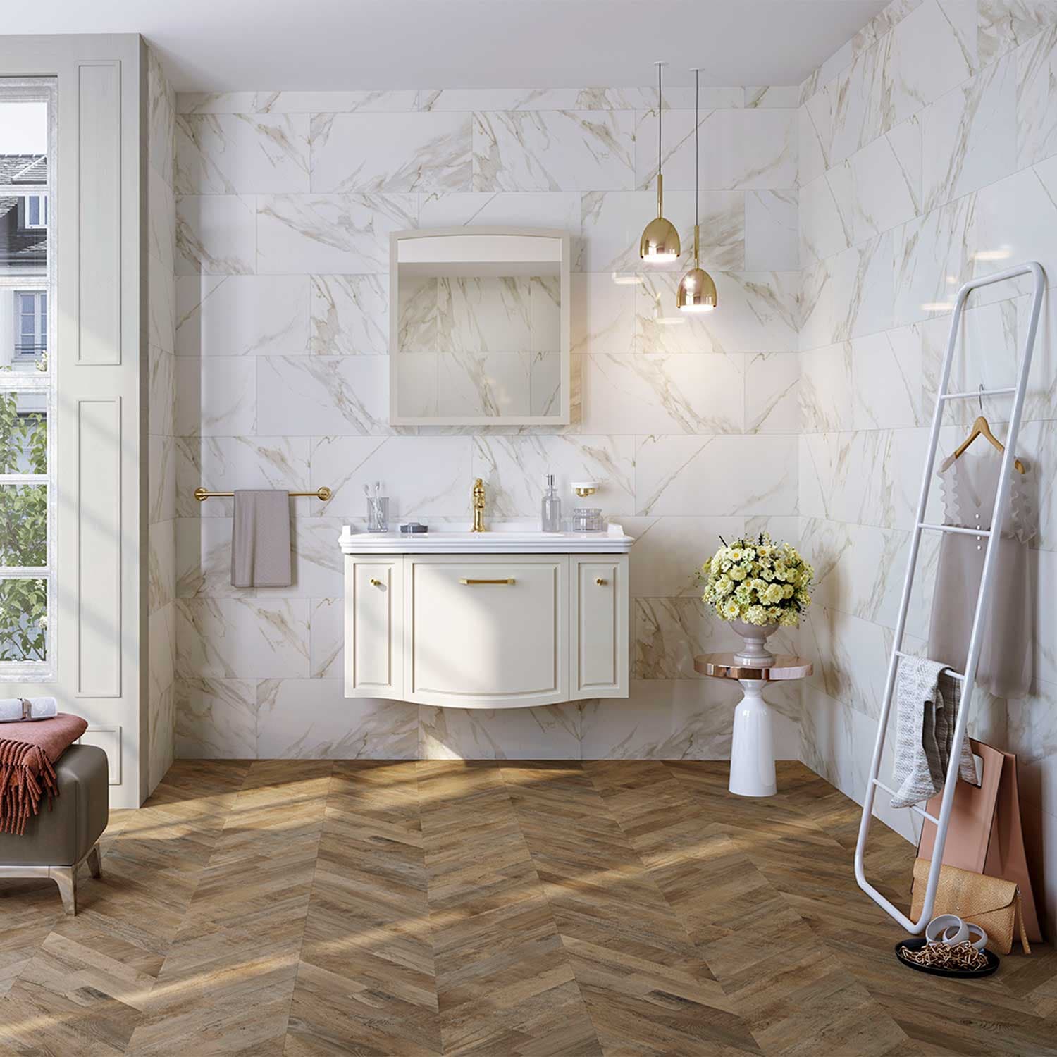 Faianta Calacatta Cream Rectified, 30×90 cm — imagine 2