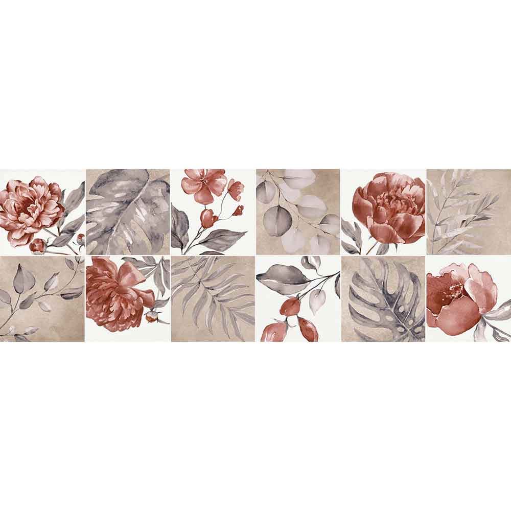 Faianta Faenza Patchwork Red, 25,5×75,5 cm