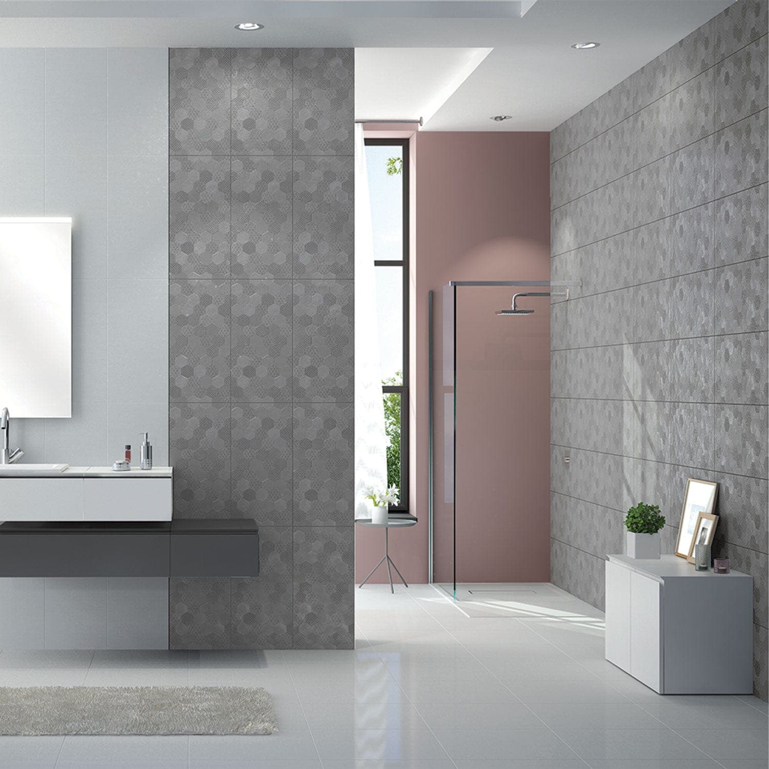 Faianta Grafen Hexagon Grey, 30×60 cm — imagine 2