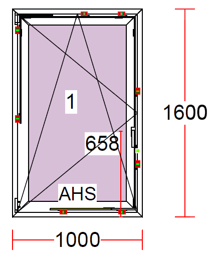 Fereastra PVC ADF Design 82, 1000×1600 mm