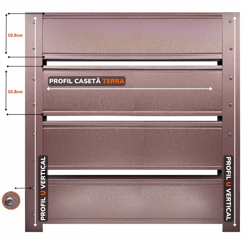 Gard orizontal TPS Terra Maro Ciocolata Mat, 0.45mm — imagine 2