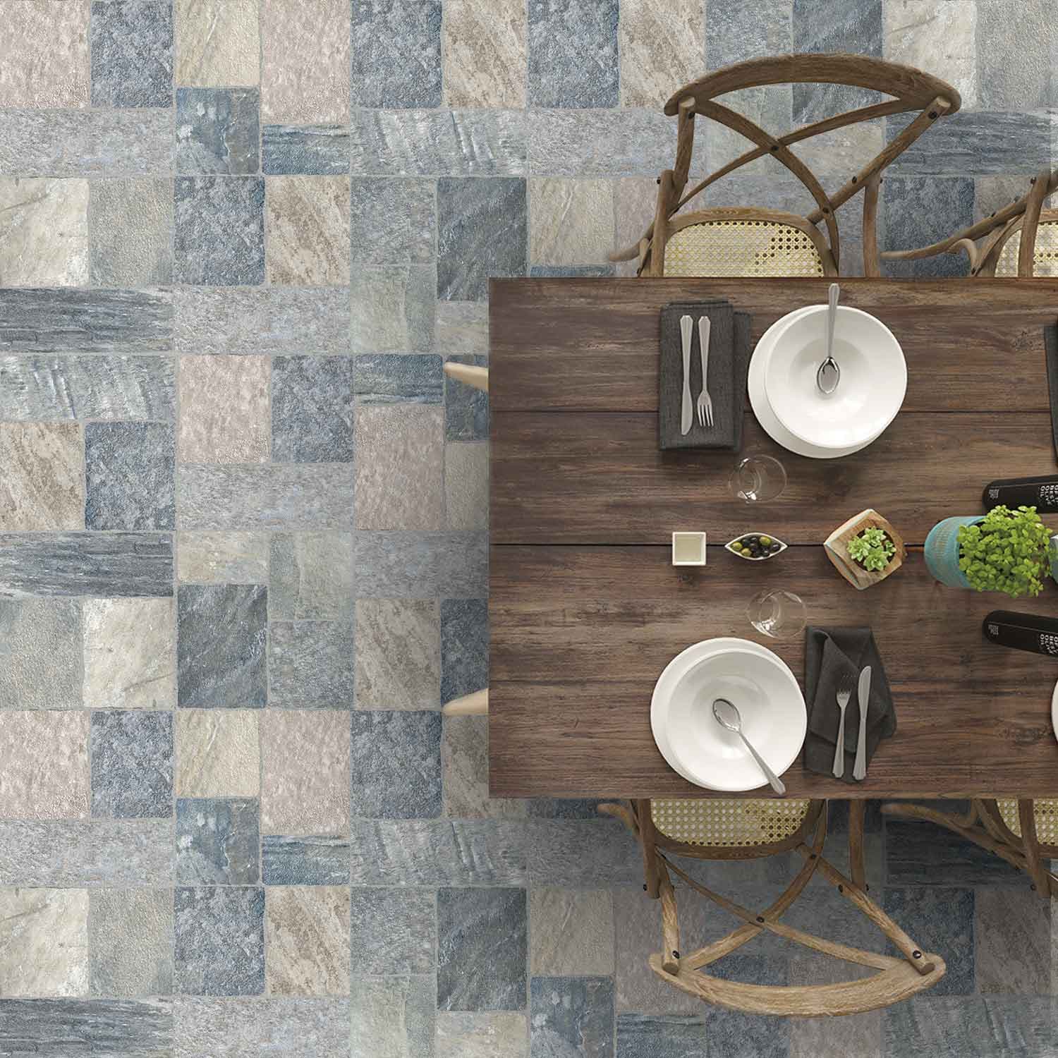 Gresie Hero Blue Rustic, 61×61 cm — imagine 2