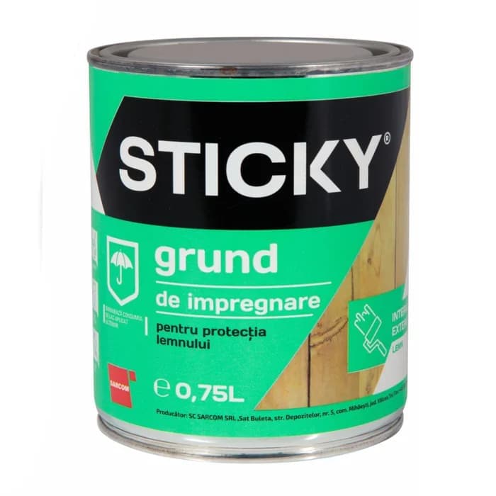 Grund pentru lemn, Sticky, incolor, 0.75 L