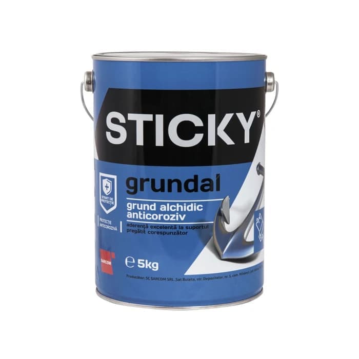 Grund pentru metal Sticky Grundal, interior/exterior, gri, 5 kg