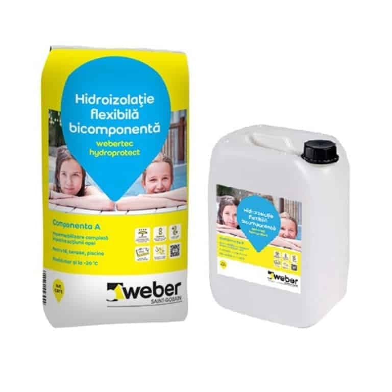 Hidroizolant Webertec hydroprotect bicomponent flexibil Sac 20kg+ bidon10L