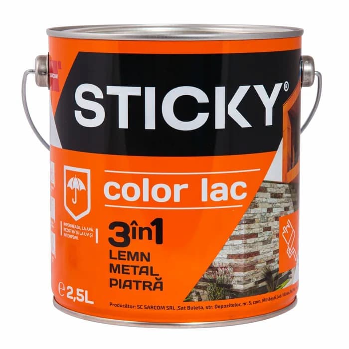 Lac pentru lemn Sticky, cires, interior / exterior, 2.5 L