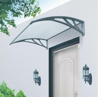 Marchiza fixa policarbonat transparent Brate albe/ Brate negre 1500×700 mm — imagine 2