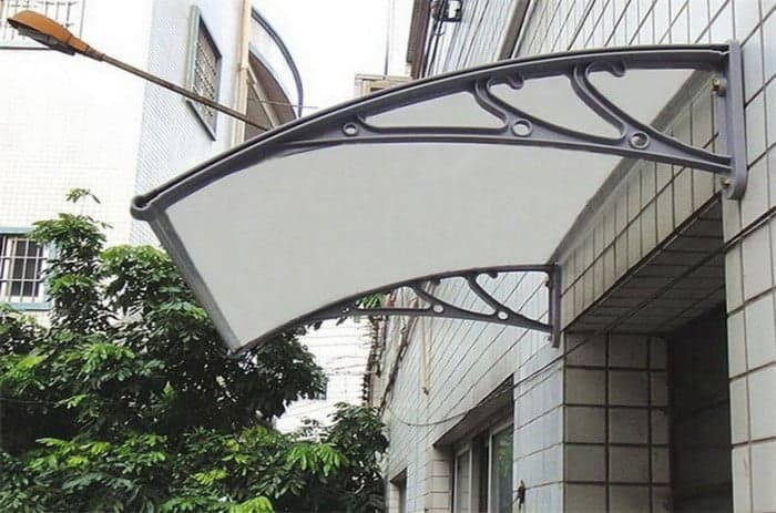 Marchiza fixa policarbonat transparent Brate albe/ Brate negre 1500×700 mm — imagine 3